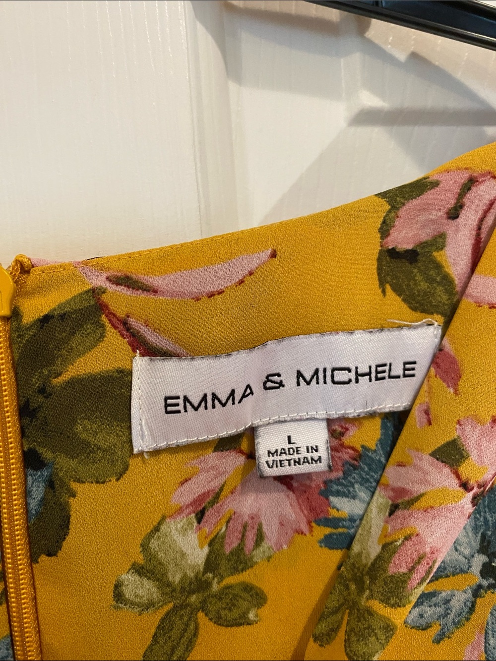 Emma & Michele Mustard Yellow Floral Long-Sleeve Wrap Dress - Picture 2 of 5